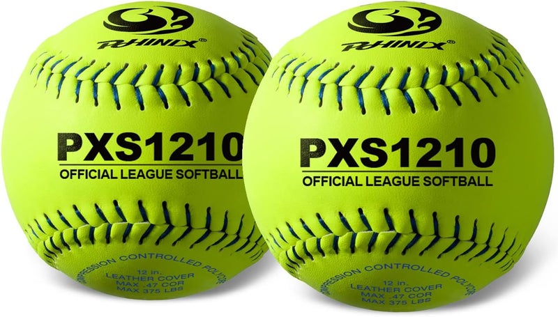 PHINIX Split Leather Fast-Pitch Softball Official Size and Weight Professional Quality 11" & 12" Options (COR .47 / Comp.375) - Image 1